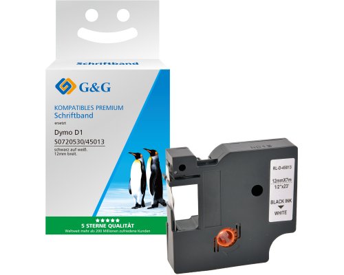 G&G Schriftband kompatibel mit DYMO D1/ S0720530/ 45013ß