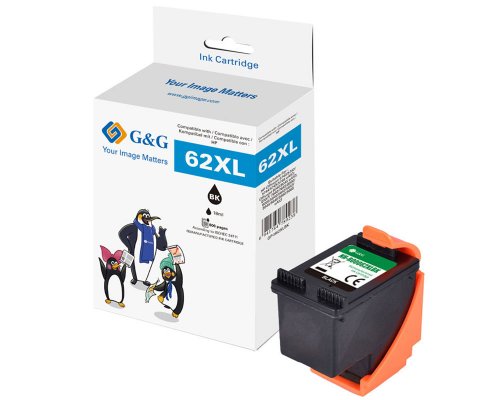G&G XL- Patrone kompatibel mit HP 62XL/ C2P05AN Schwarz Patronen HP