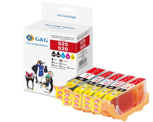G&G Druckerpatronen 5er Set für Canon PGI-525BK+CLI-526 Patronen Canon