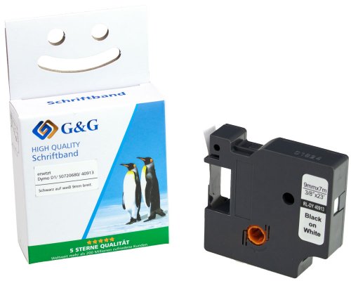 G&G Schriftband kompatibel mit DYMO D1/ S0720680/ 40913