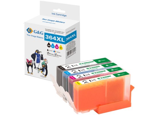 G&G XL-Patronen 4er Set für HP 364XL/ N9J74AE BK/C/M/Y Patronen HP