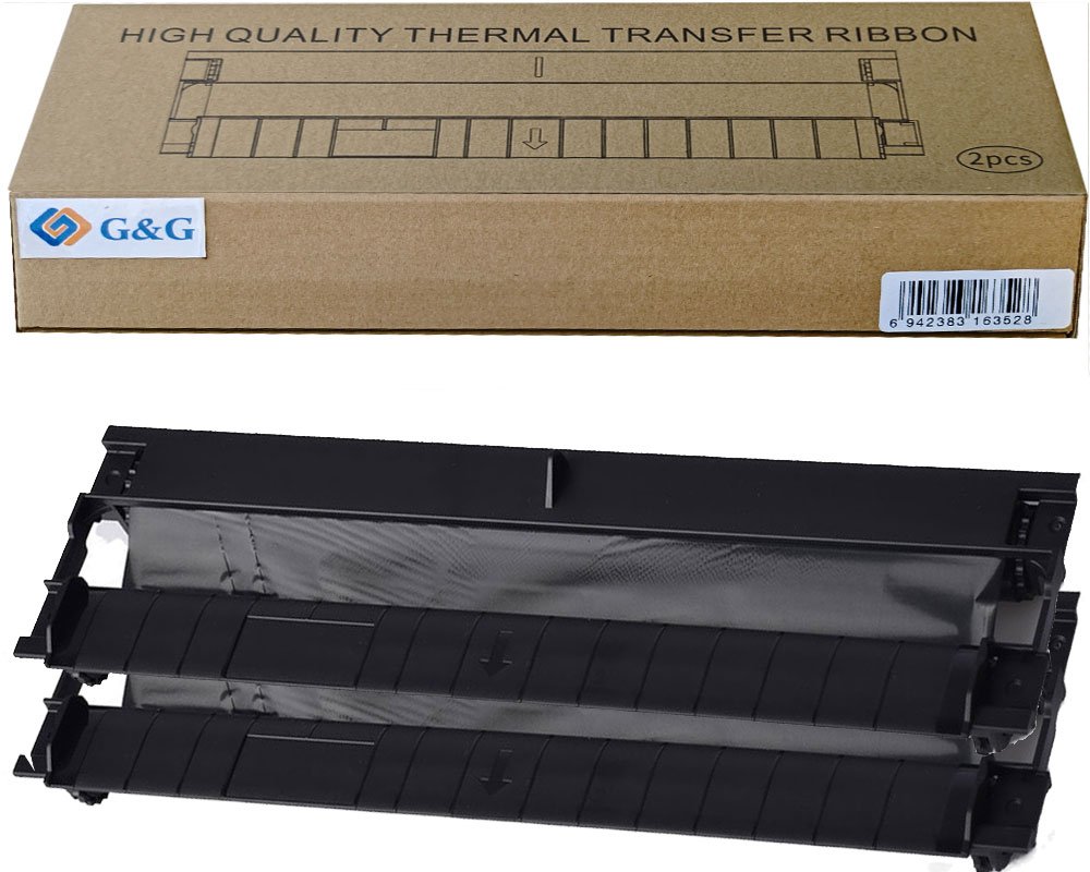 G&G Thermotransferband 2er Set für TD-810-BK 215mmx22m Verbrauchsmaterial