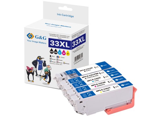 G&G XL-Druckerpatronen 5er Set für Epson 33XL/ T3357 Patronen Epson
