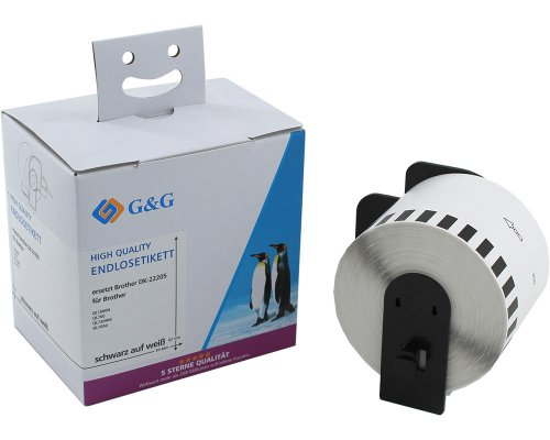 G&G Etiketten-Rolle kompatibel mit Brother DK-22205 Etiketten