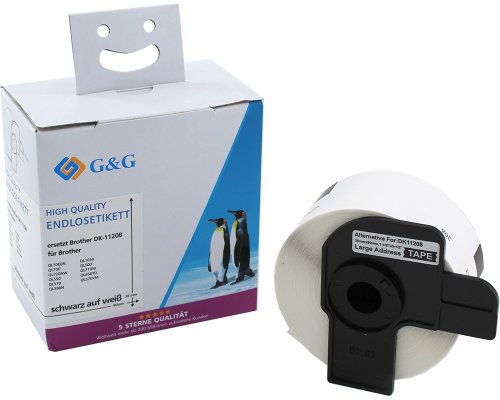 G&G Papier-Etiketten für Brother DK-11208 400 Stück Etiketten