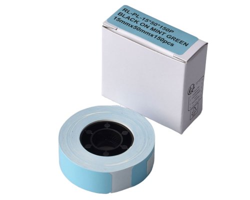 G&G Etikettenrolle (150 Labels 15 x 50mm) Minzgrün Etiketten