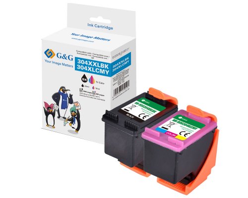G&G XXL-Patronen 2er Set kompatibel mit HP 304XL BK + Color Patronen HP