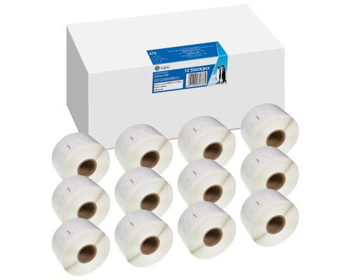 G&G Etiketten 12 Stück für DYMO 99012/ S0722400 36 x 89 mm Etiketten