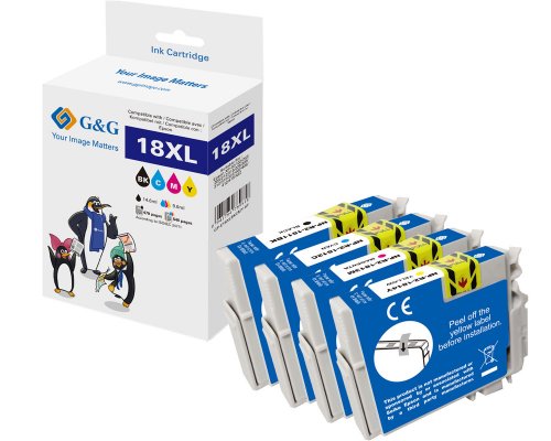 G&G Druckerpatronen 4er Set für Epson 18XL/ T1816 BK/C/M/Y Patronen Epson