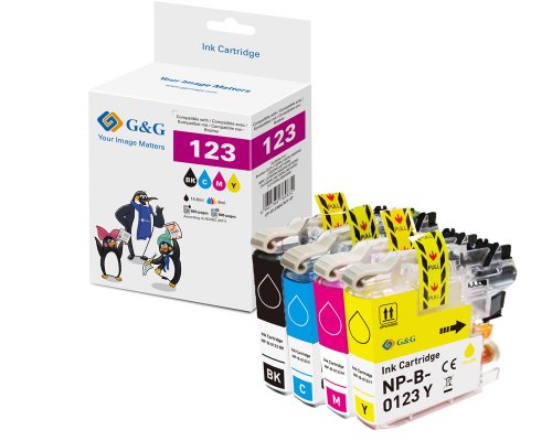 G&G XL-Druckerpatronen 4er Set Brother LC-123VALP BK/C/M/Y