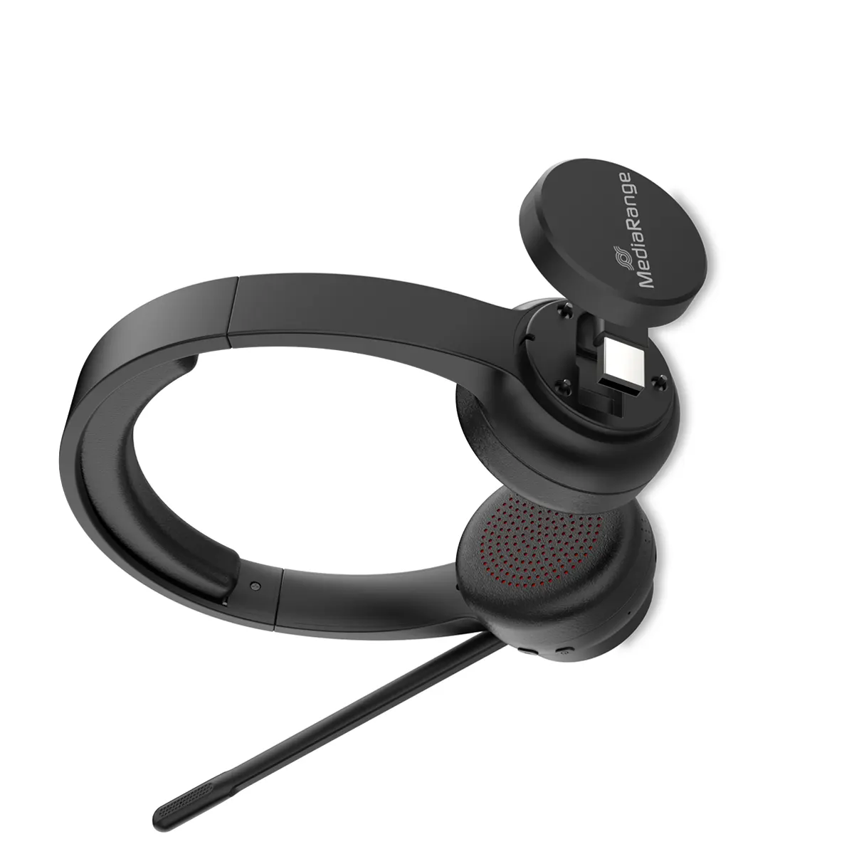 MediaRange Bluetooth ENC Stereo Headset 400mAh Akku schwarz