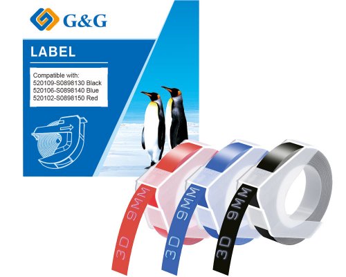 G&G Prägeband schwarz, rot, blau Druckerzubehör