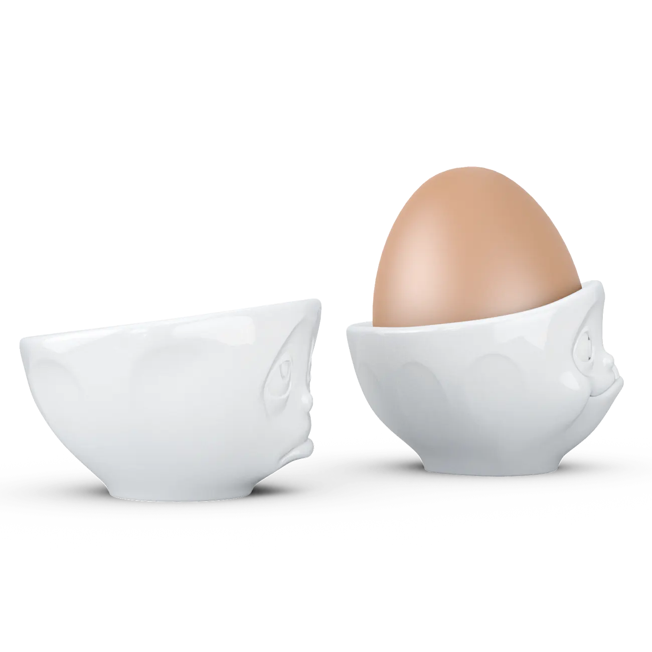 FIFTYEIGHT Eierbecher Set Nr.2 - Och bitte & Lecker weiß