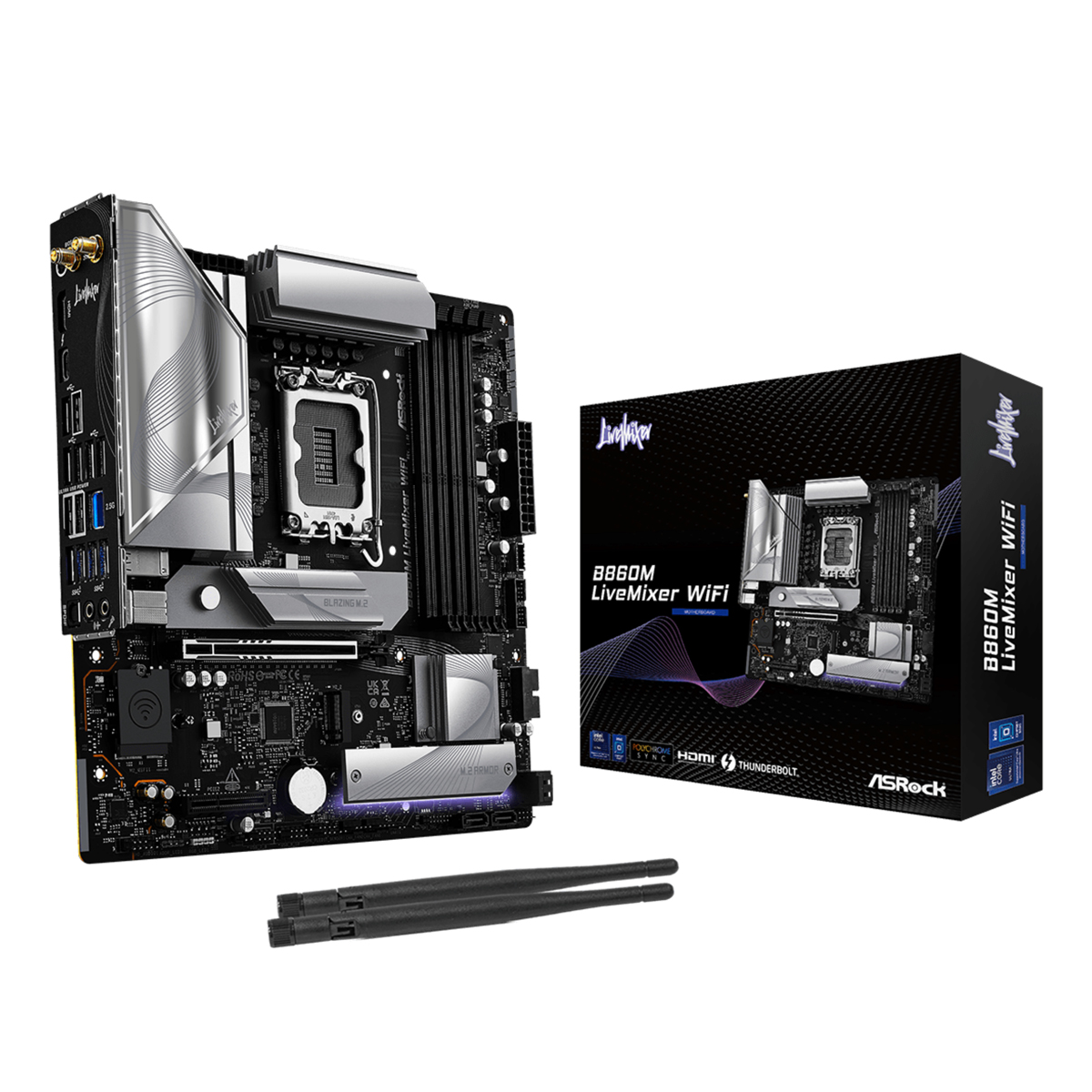 ASRock B860M LiveMixer WiFi     1851 mATX HDMI/&shy;USB-C    DDR5