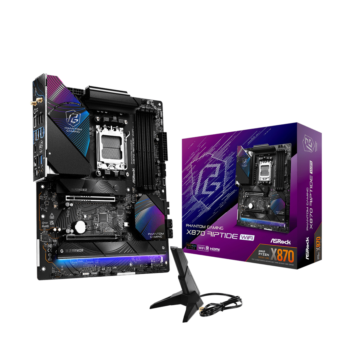 ASRock X870  Riptide WiFi        AM5 ATX  HDMI/USB-C    DDR5 retail Mainboards AMD