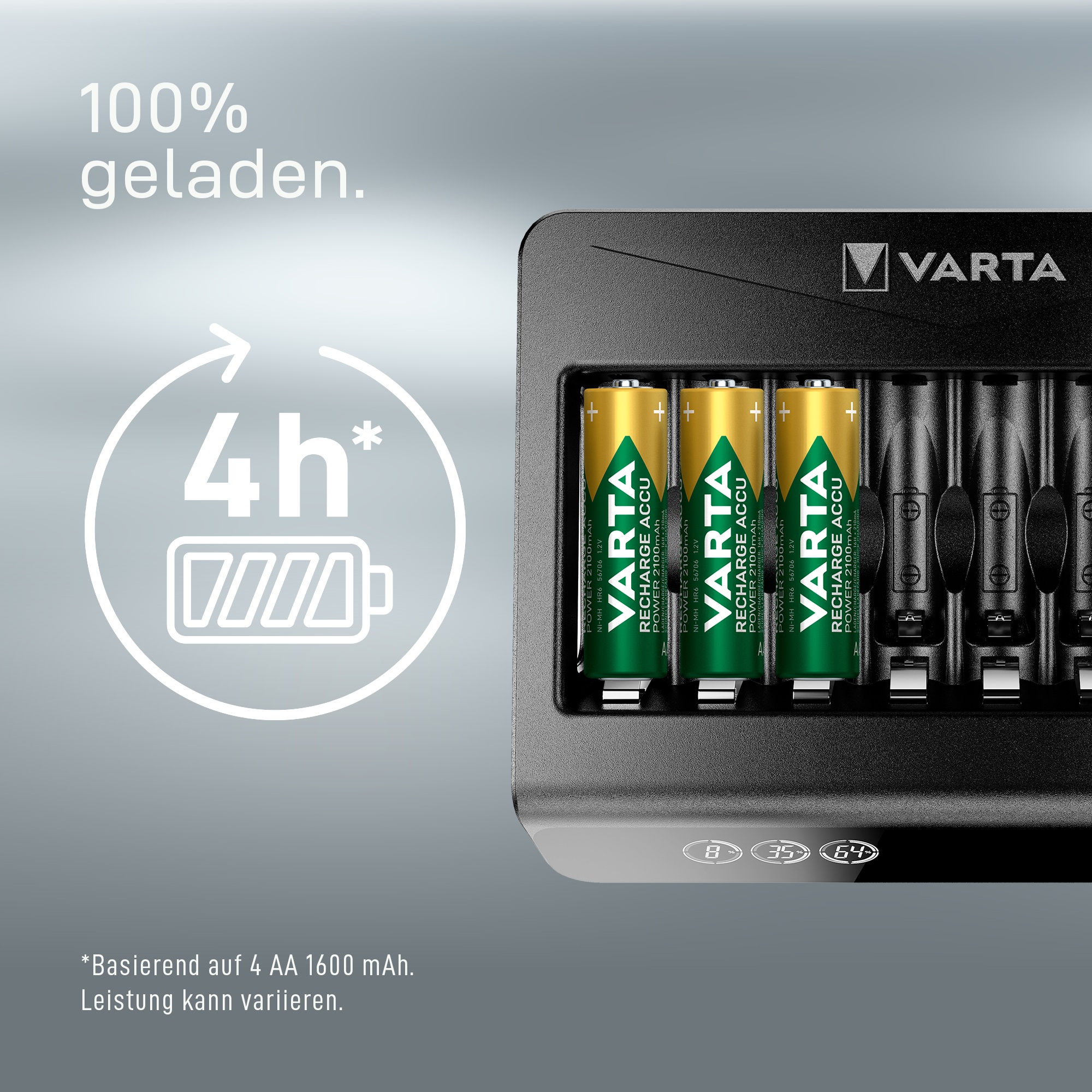 Varta LCD Multi Charger+ Akkuladegerät Haushaltsbatterie AC