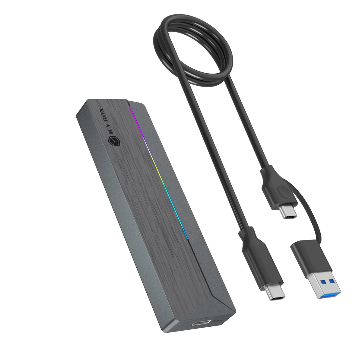 Geh. IcyBox für NVMe M.2/SATA SSD 10Gbps USB3.2 GEN2 Type-C