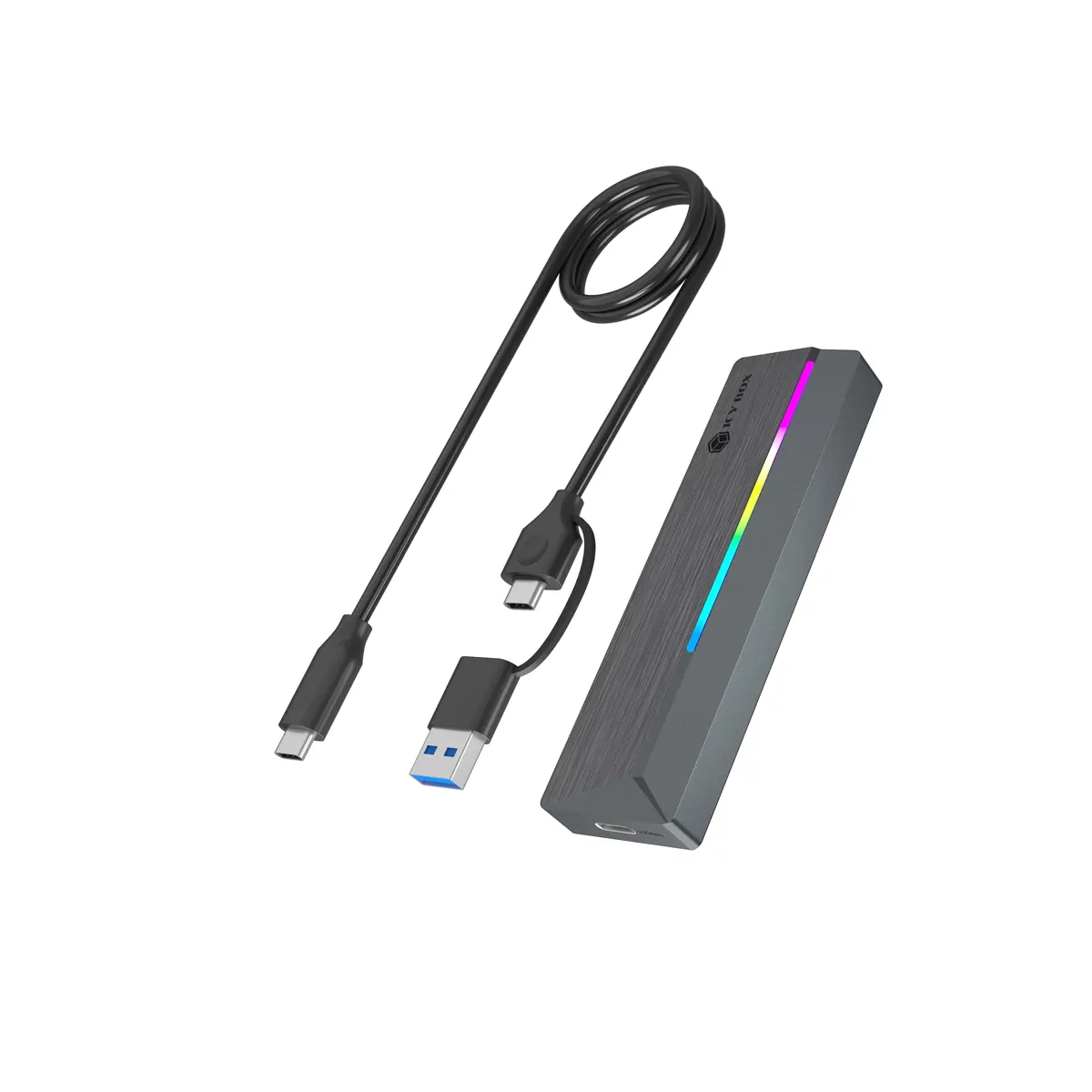 Geh. IcyBox für NVMe M.2/SATA SSD 10Gbps USB3.2 GEN2 Type-C