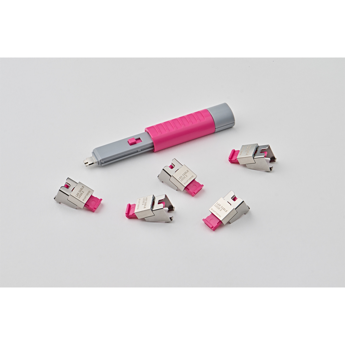 SmartKeeper Basic "LAN Cable" Lock 2 pink 5 Stk.+Key