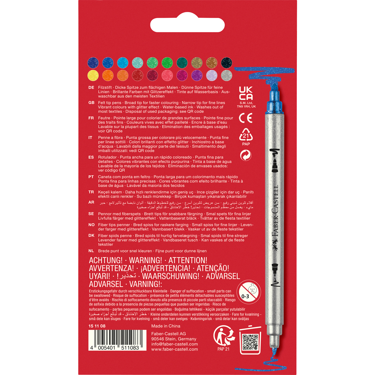 FABER-CASTELL Doppelfasermaler Glitzer 20er Etui