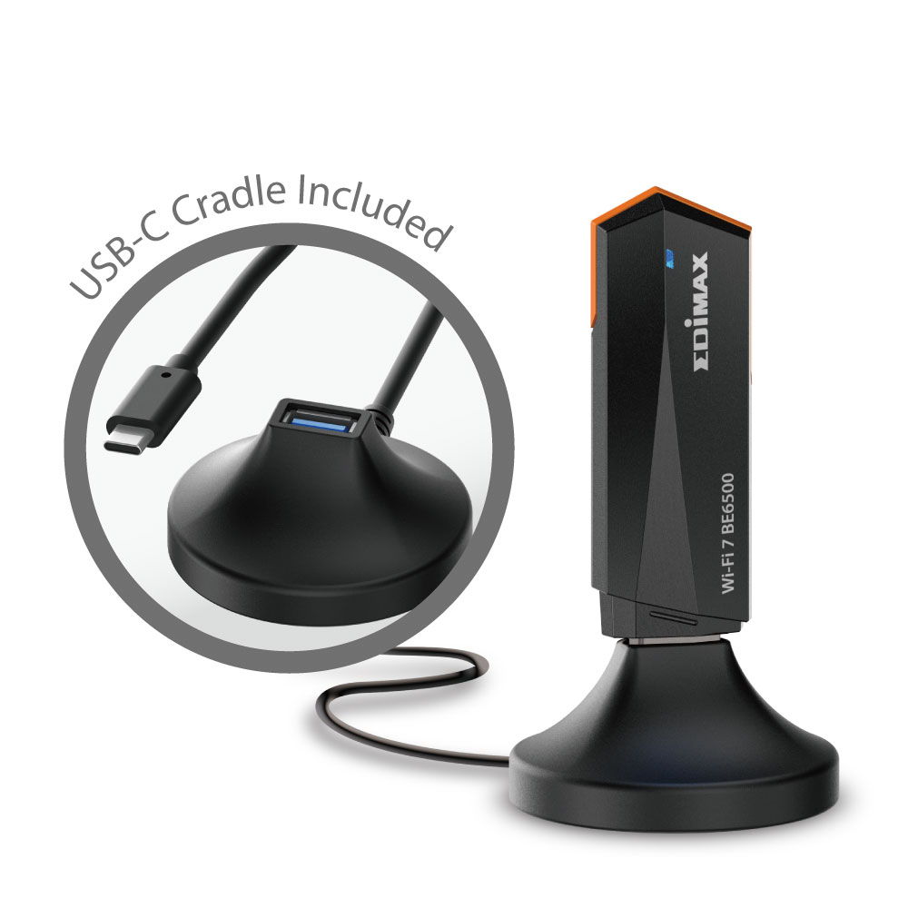 EDIMAX WL-USB EW-7822UBE BE6500 Mini Wi-Fi 7 USB inkl. Dock. USB Netzteile und Ladegeräte