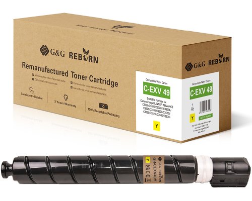 G&G Reborn Toner kompatibel mit Canon C-EXV 49 (8527B002) Y Toner Canon