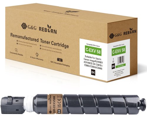 G&G Reborn-Toner kompatibel mit Canon C-EXV58 (3763C002) BK Toner Canon