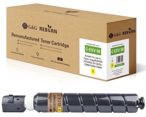 G&G Reborn-Toner kompatibel mit Canon C-EXV58 (3766C002) Y Toner Canon