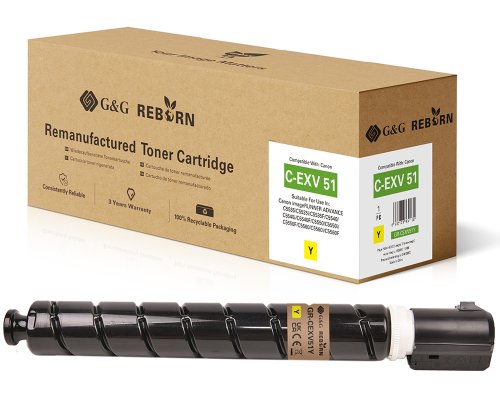 G&G Reborn Toner kompatibel mit Canon C-EXV 51 (0484C002) Y Toner Canon