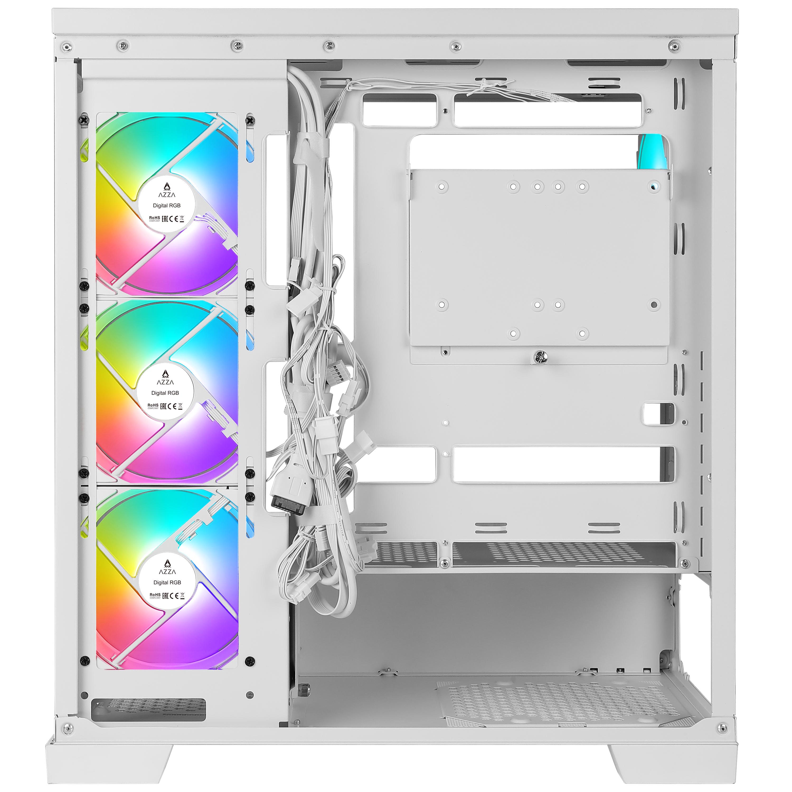 AZZA PC Gaming Gehäuse Midi Cove 570W USB 2/3 type C White Gehäuse