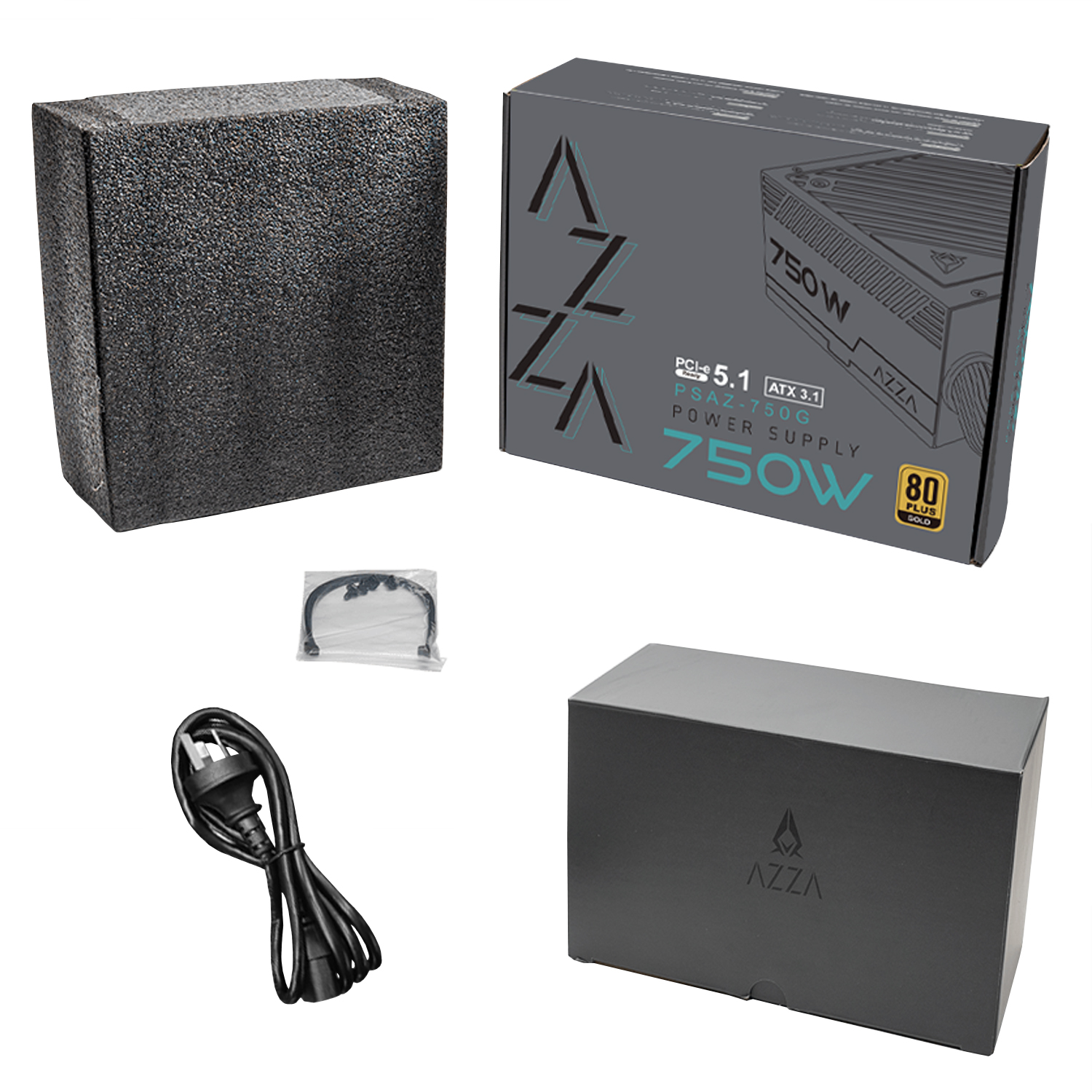 AZZA Netzteil 750G ATX 3.1, 120mm schwarz  (80+Gold)