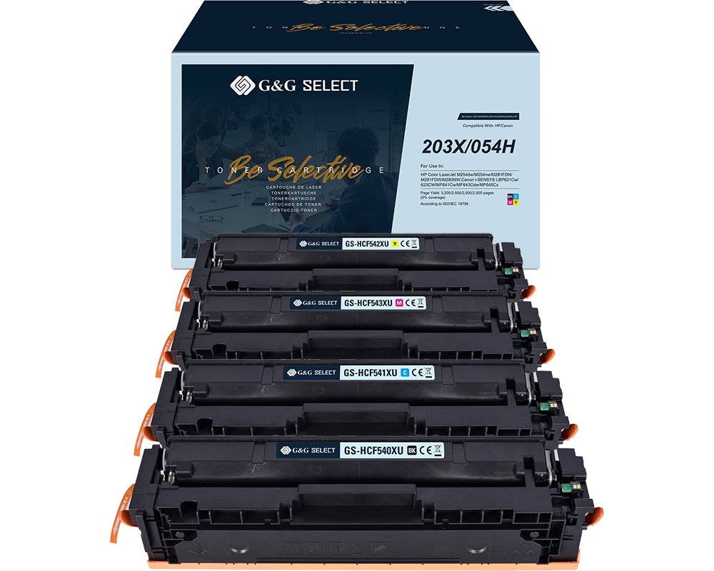 G&G Select Toner ersetzen HP 203X Canon 054H 4 Stück