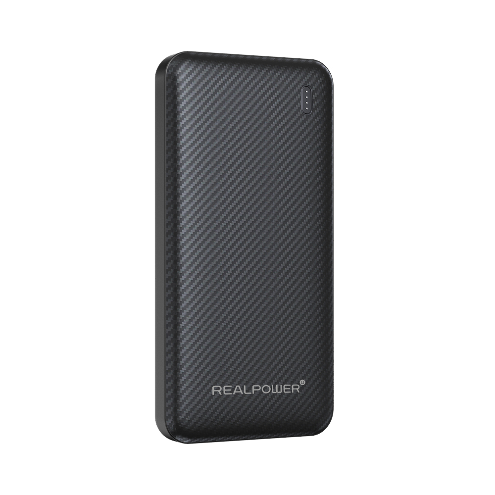 REALPOWER PB-10000 Plus,10.000 mAh,20W,2x USB-A,1xUSB-C blac Powerbanks