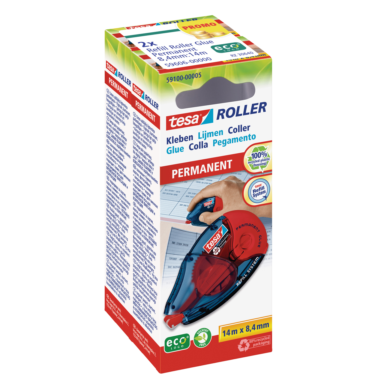 tesa Roller Kleben permanent Nachfüllkassette 2St. Heften,Lochen,Kleben
