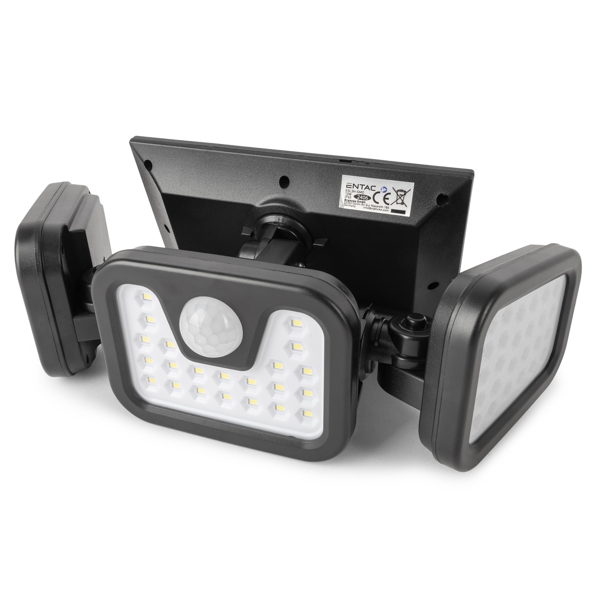 Entac Wandlampe outdoor mit PIR & Solarfunktion 3fach