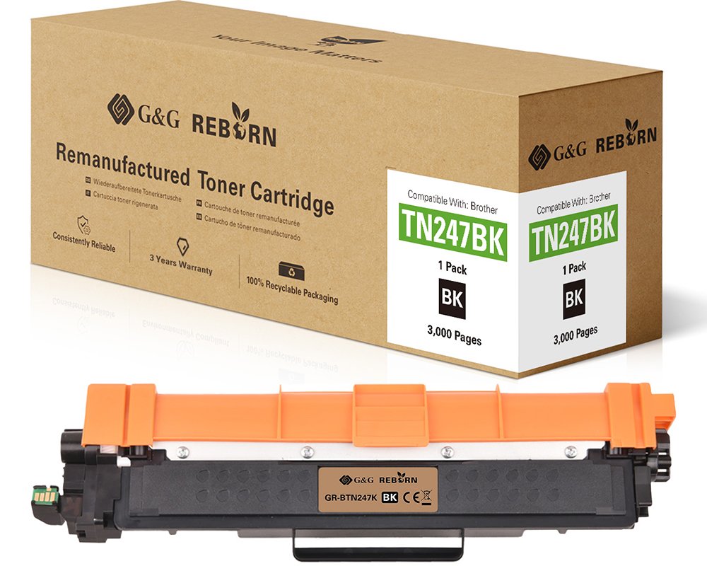 G&G Reborn-Toner kompatibel mit Brother TN-247BK Toner Brother