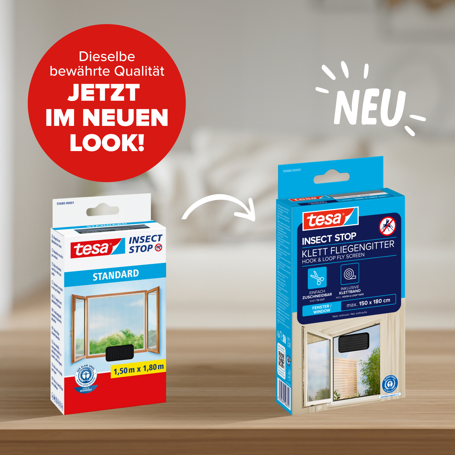 tesa Fliegengitter Standard insect stop 1,5x1,8m anthrazit