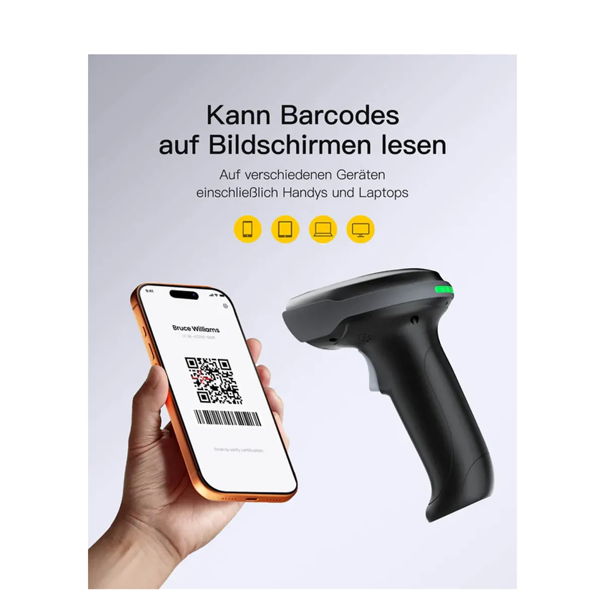 inateck Barcodescanner Pro 170B Black Kit Wireless 1D 2D