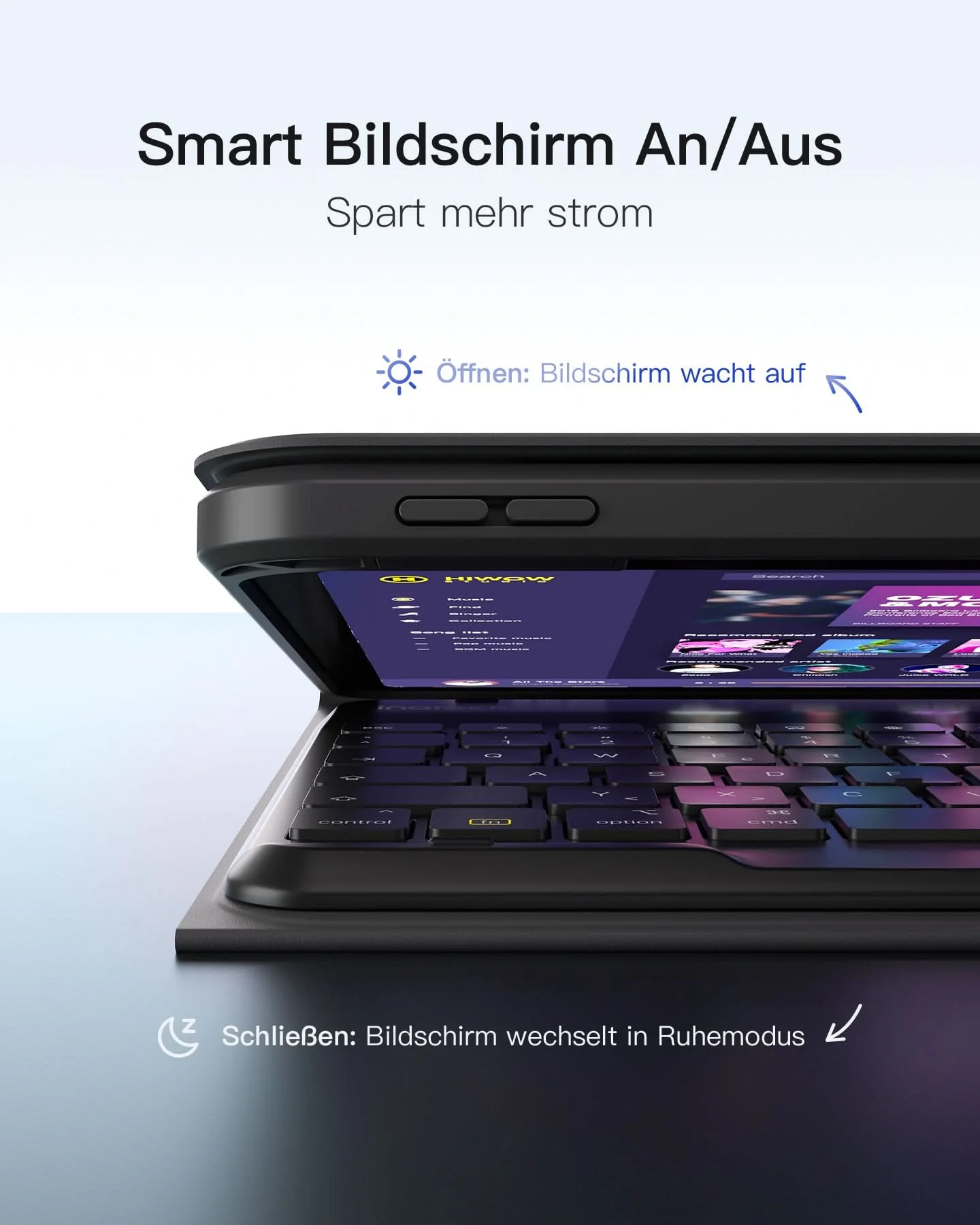 Inateck N0029 black 360° Bluetooth-Tastatur-Hülle für iPad Tablettaschen