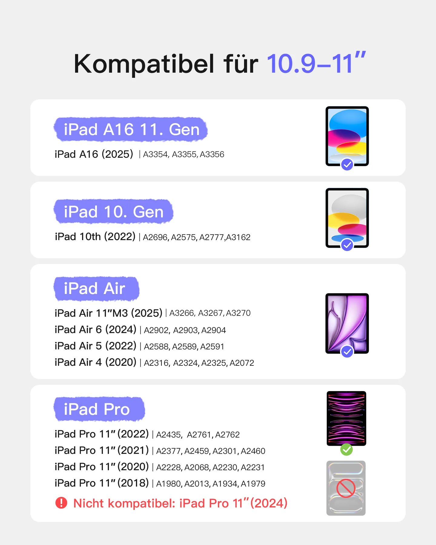 inateck N0001 pink Bluetooth-Tastatur-Hülle für iPad 11