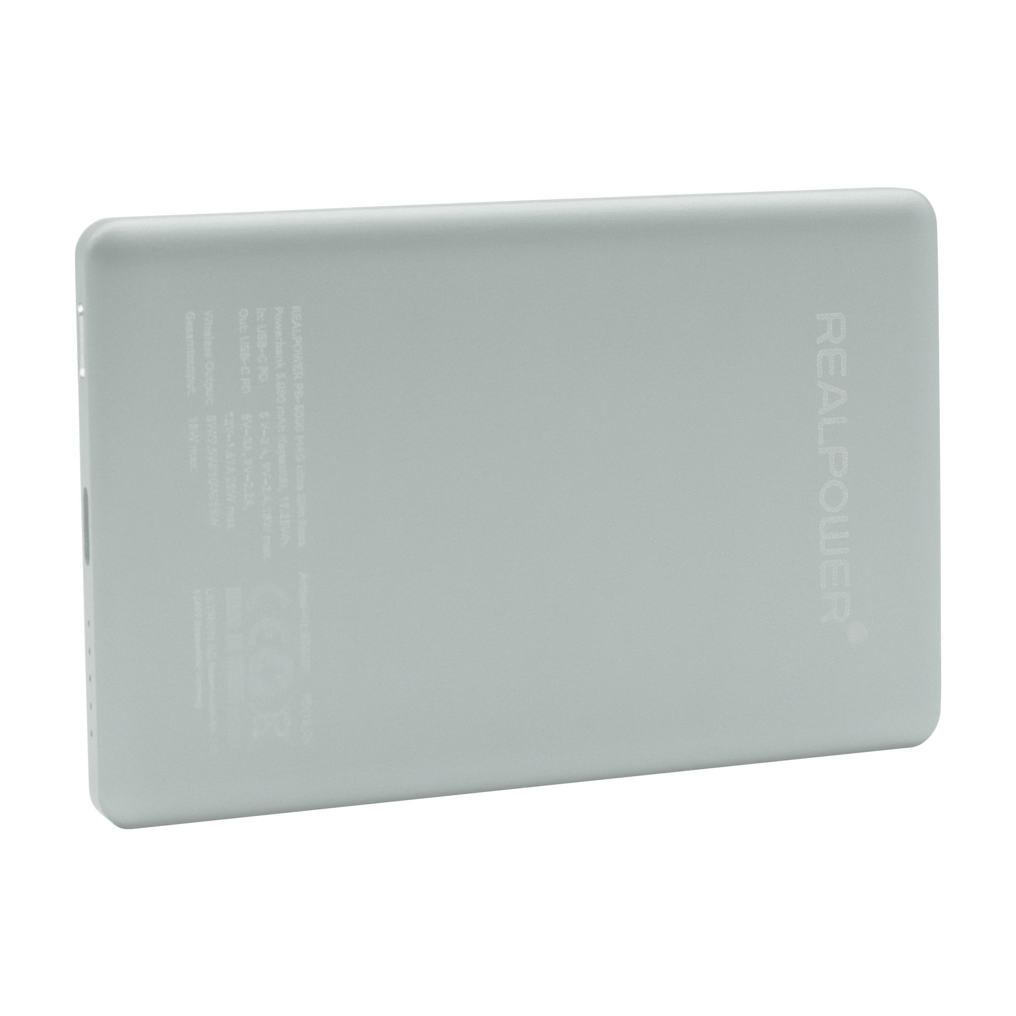 REALPOWER PB-5000 MAG ultra slim,5000mAh,MAGSAFE,silber Powerbanks