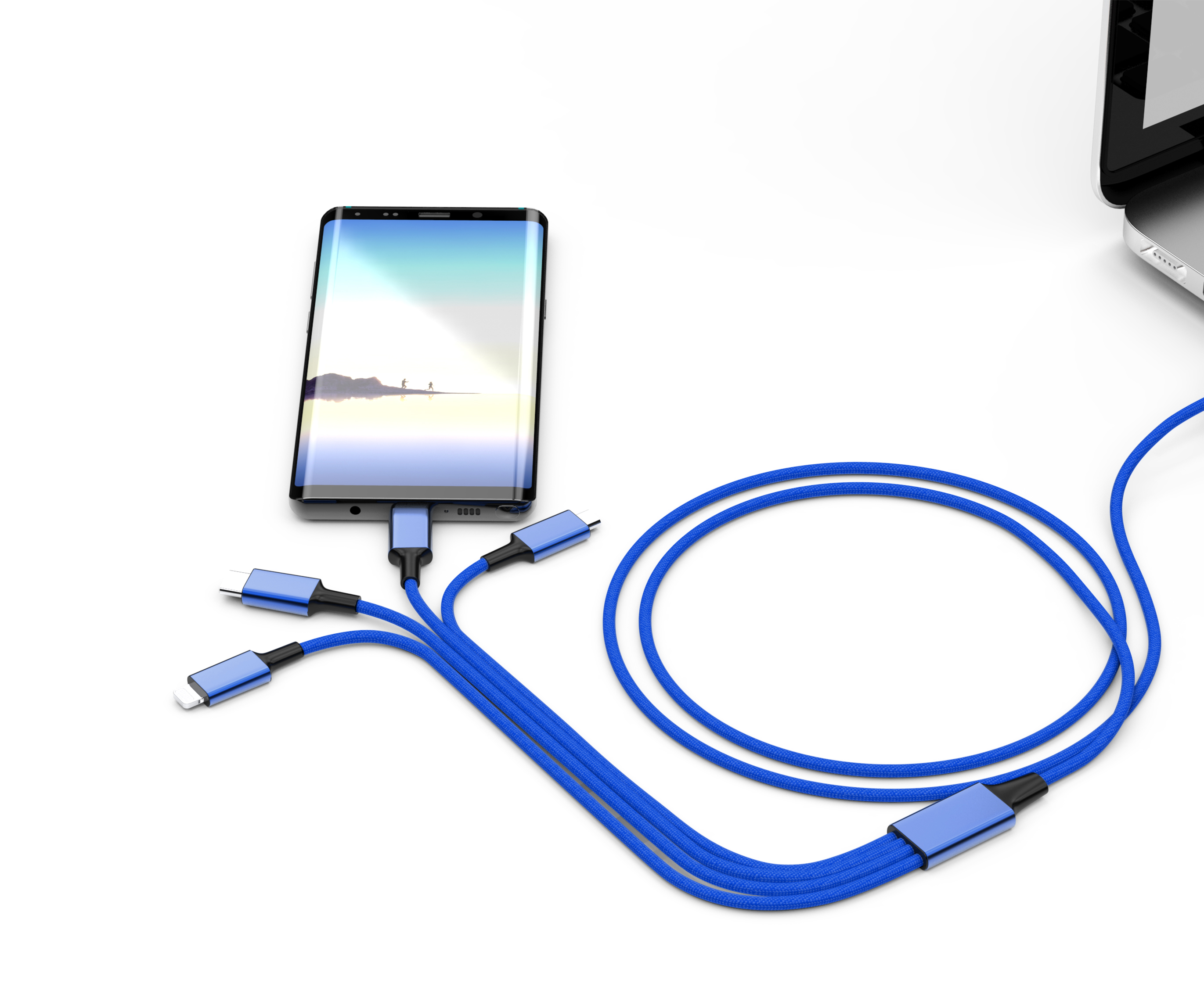 smrter Hydra ELITE 6in1 Nylon-Ladekabel Typ USB-C, navyblue retail Ladekabel