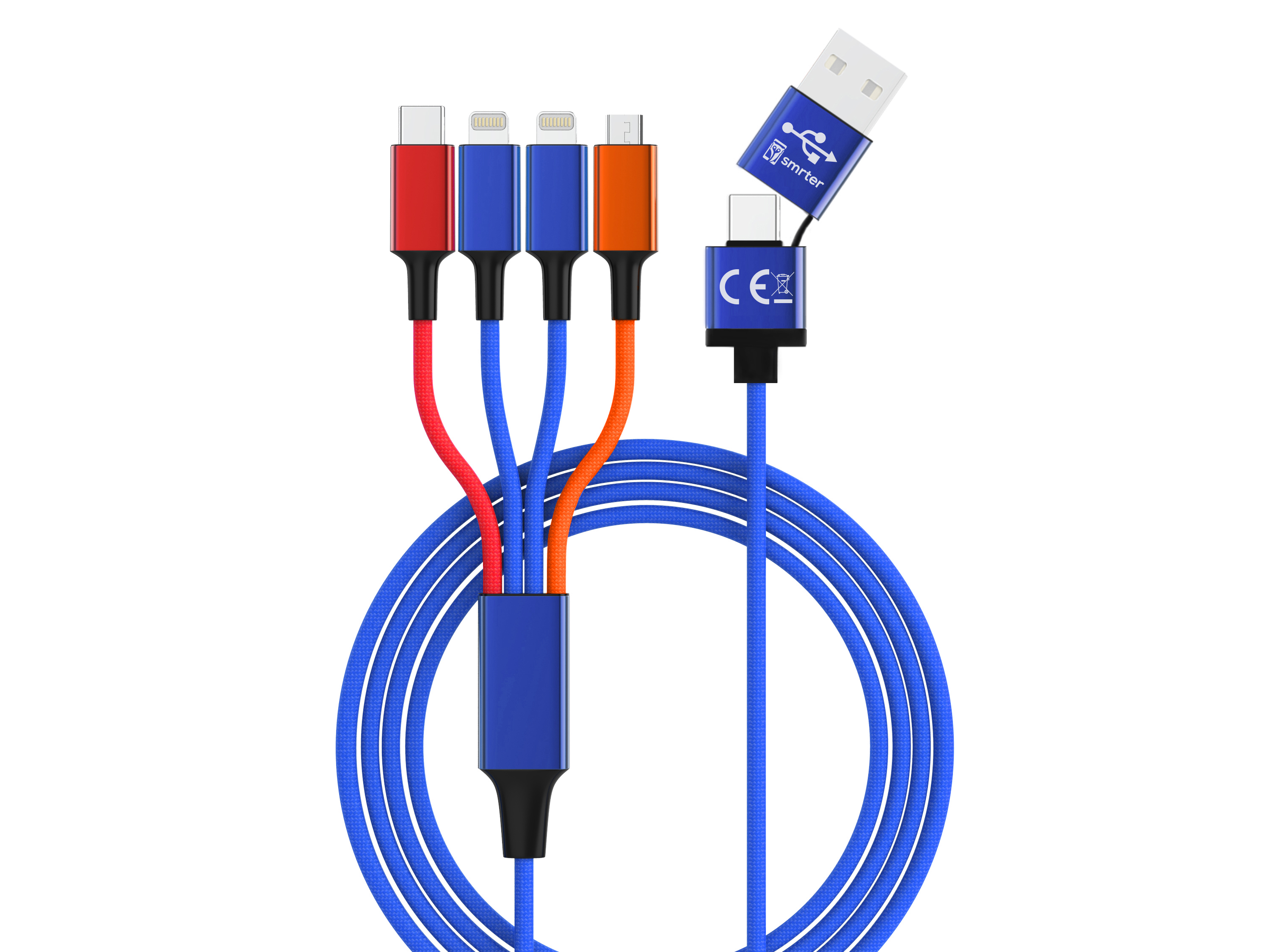 smrter Hydra ELITE 6in1 Nylon-Ladekabel Typ Lightning, multi retail Ladekabel