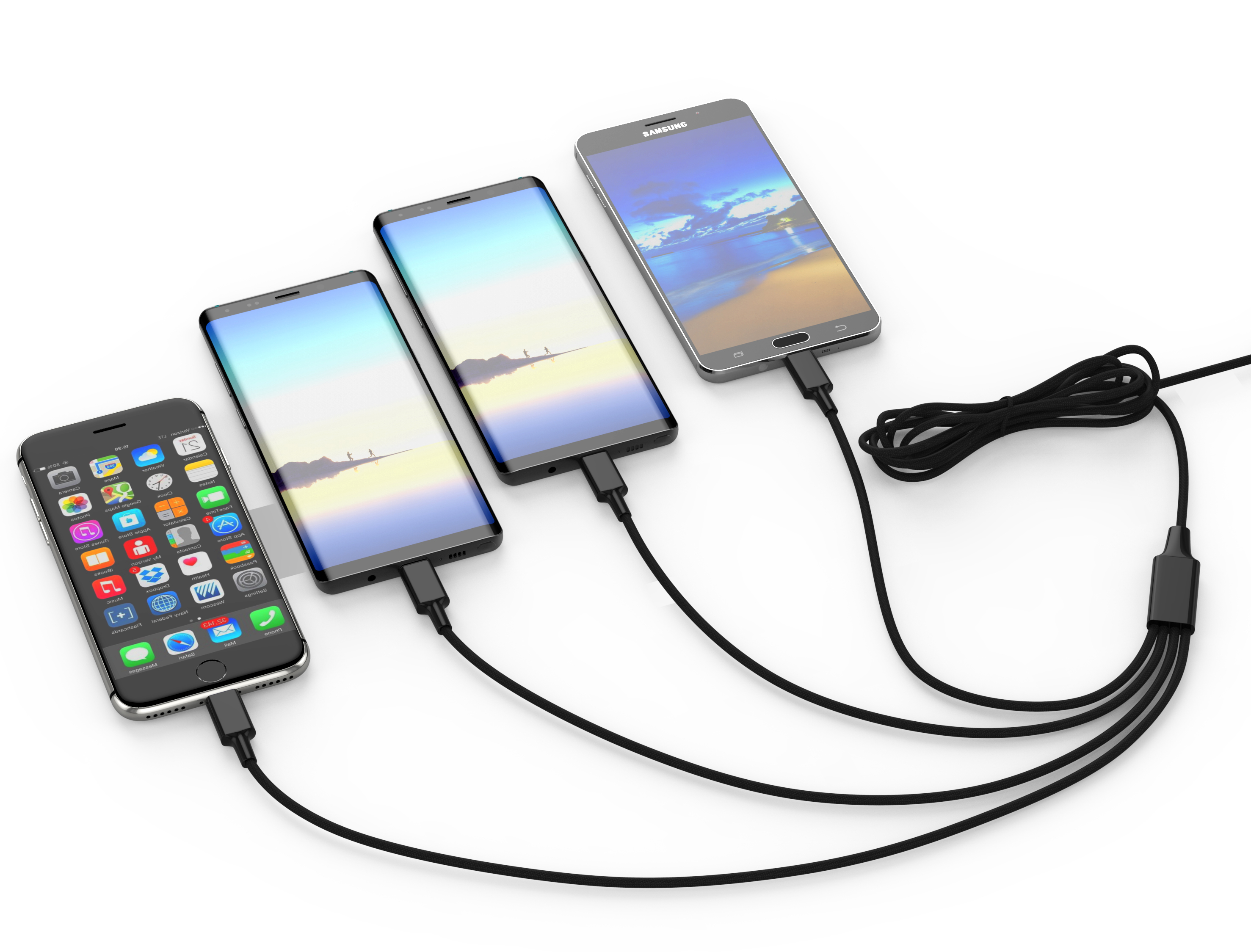 smrter Hydra ELITE 6in1 Nylon-Ladekabel Typ USB-C, black retail Ladekabel