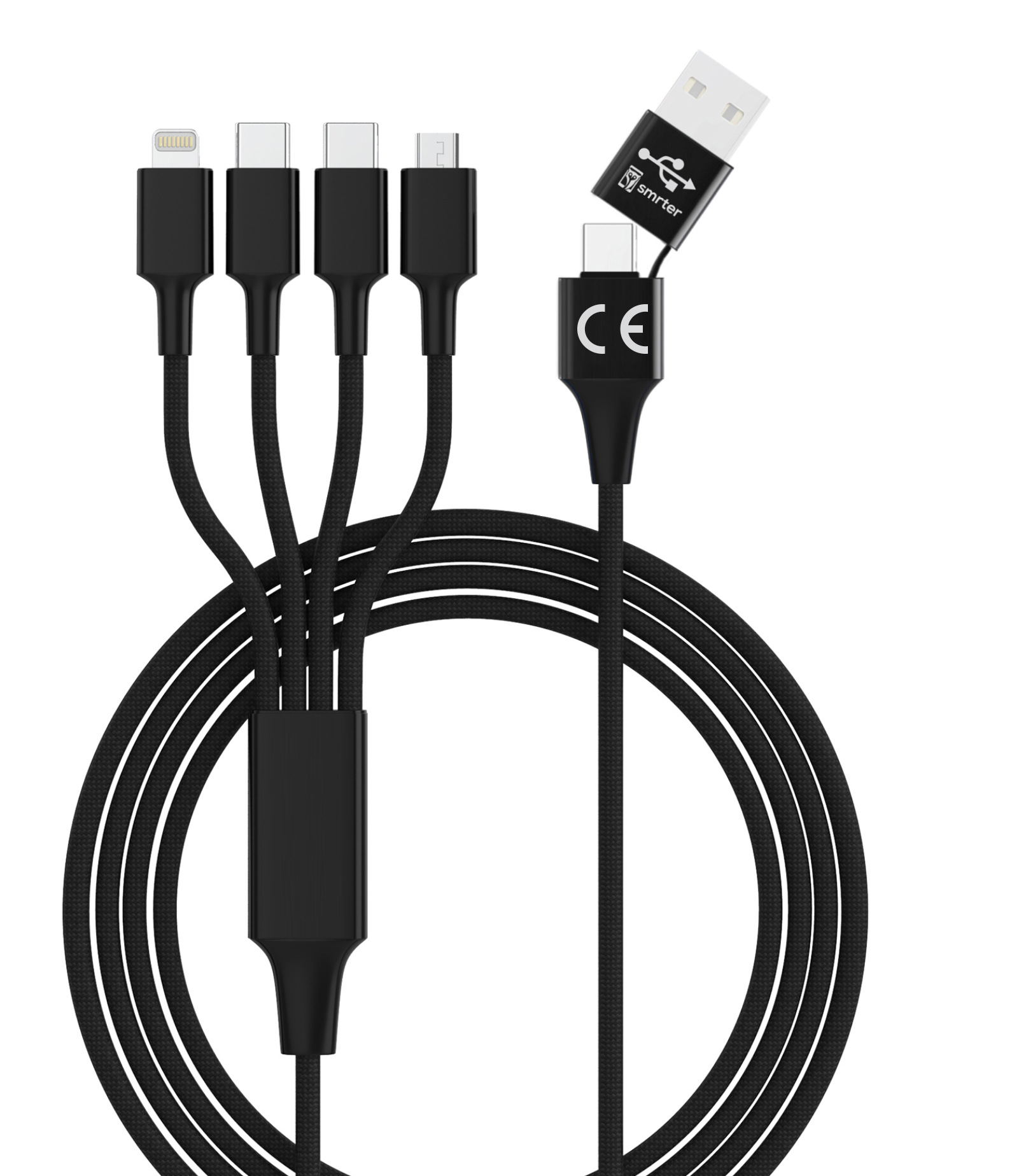 smrter Hydra ELITE 6in1 Nylon-Ladekabel Typ USB-C, black retail