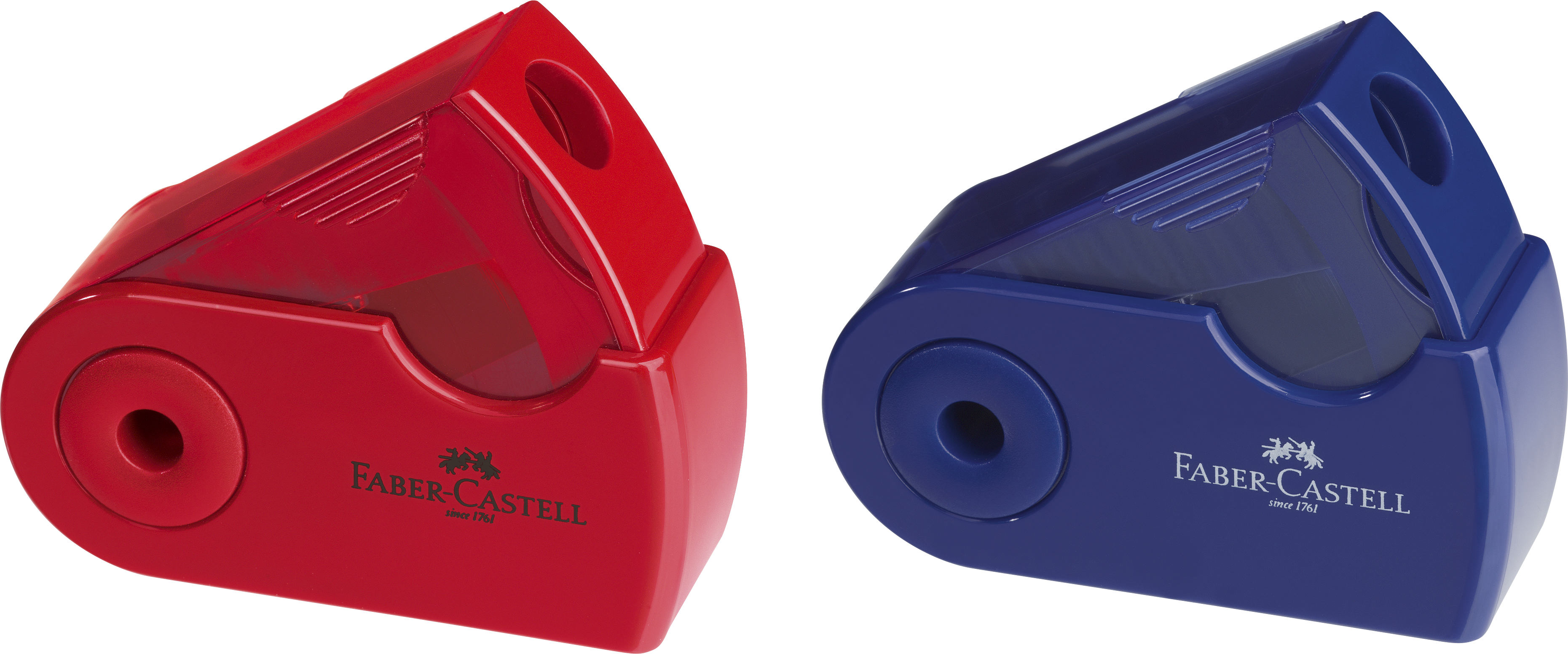 FABER-CASTELL Klappspitzdose Sleeve Mini rot/blau PapierBüroSchreibwar