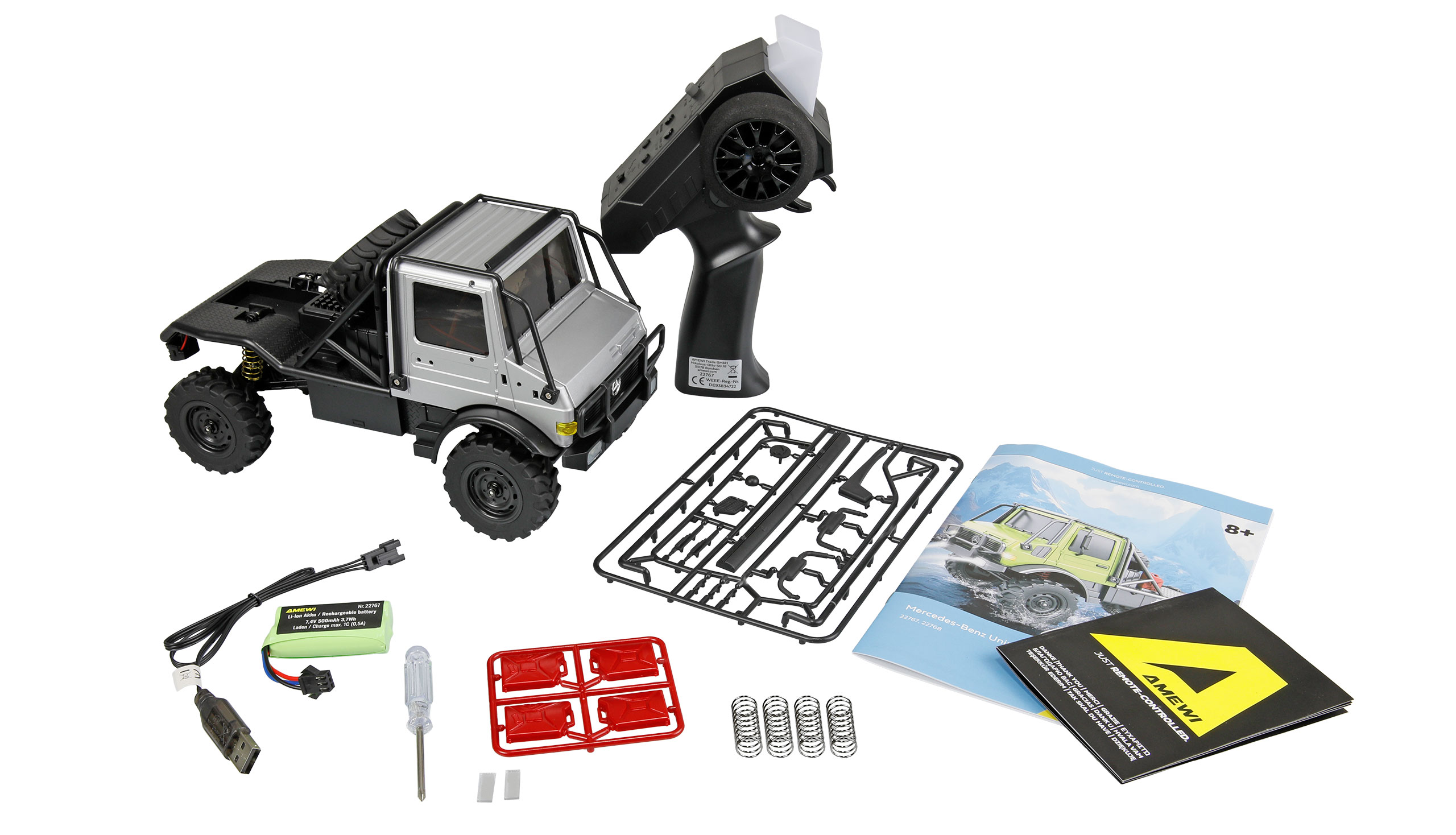 Amewi MercedesBenz UnimogU4000 ScaleCrawler 4WD 1:18RTR grau