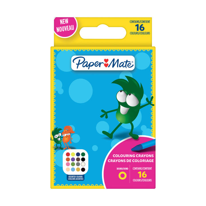 PAPER MATE Wachsmaler Kids Colouring Bunt 16er M Blister PapierBüroSchreibwar