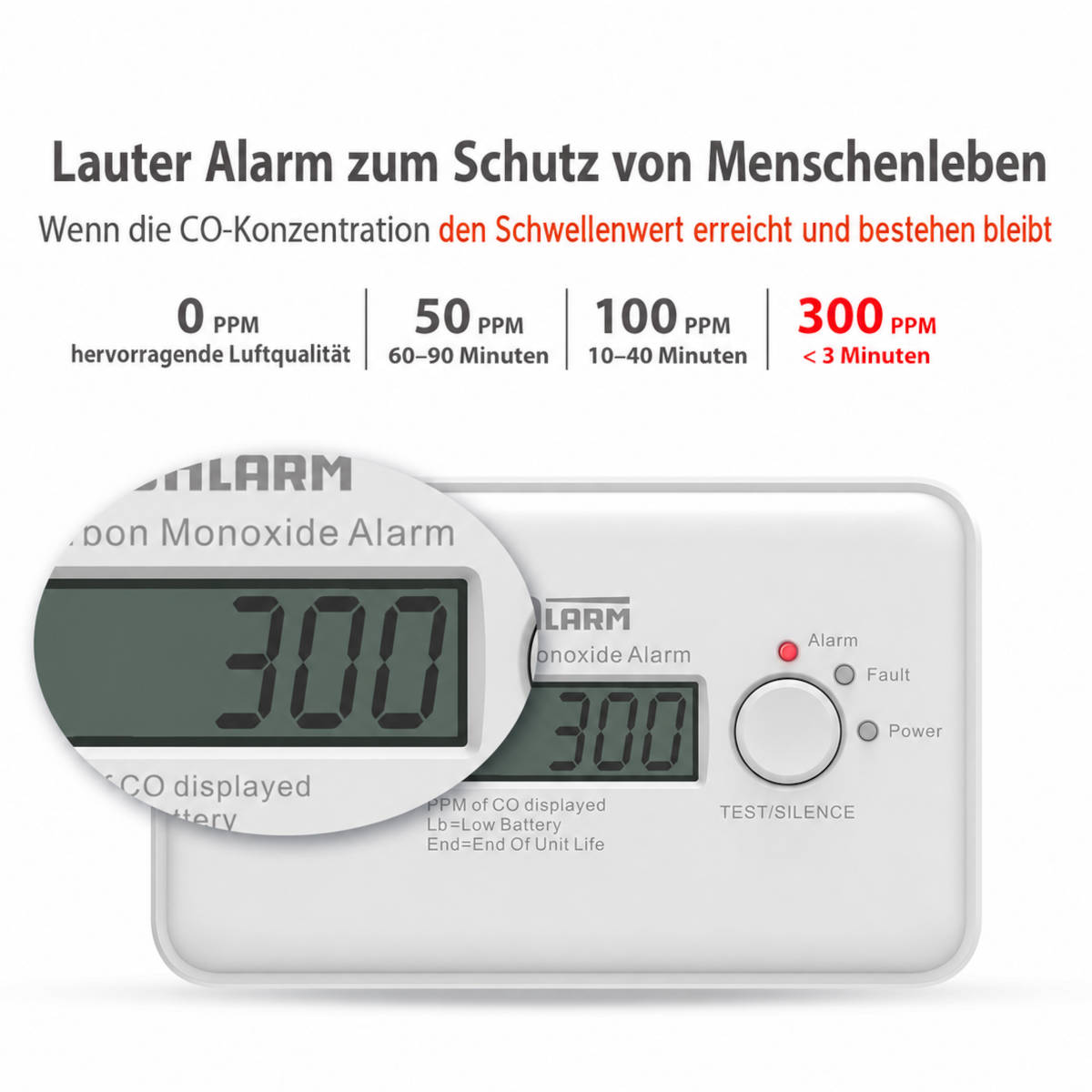 WISUALARM DHI-HY-GC20D-R8 Funkvernetzbarer CO Melder