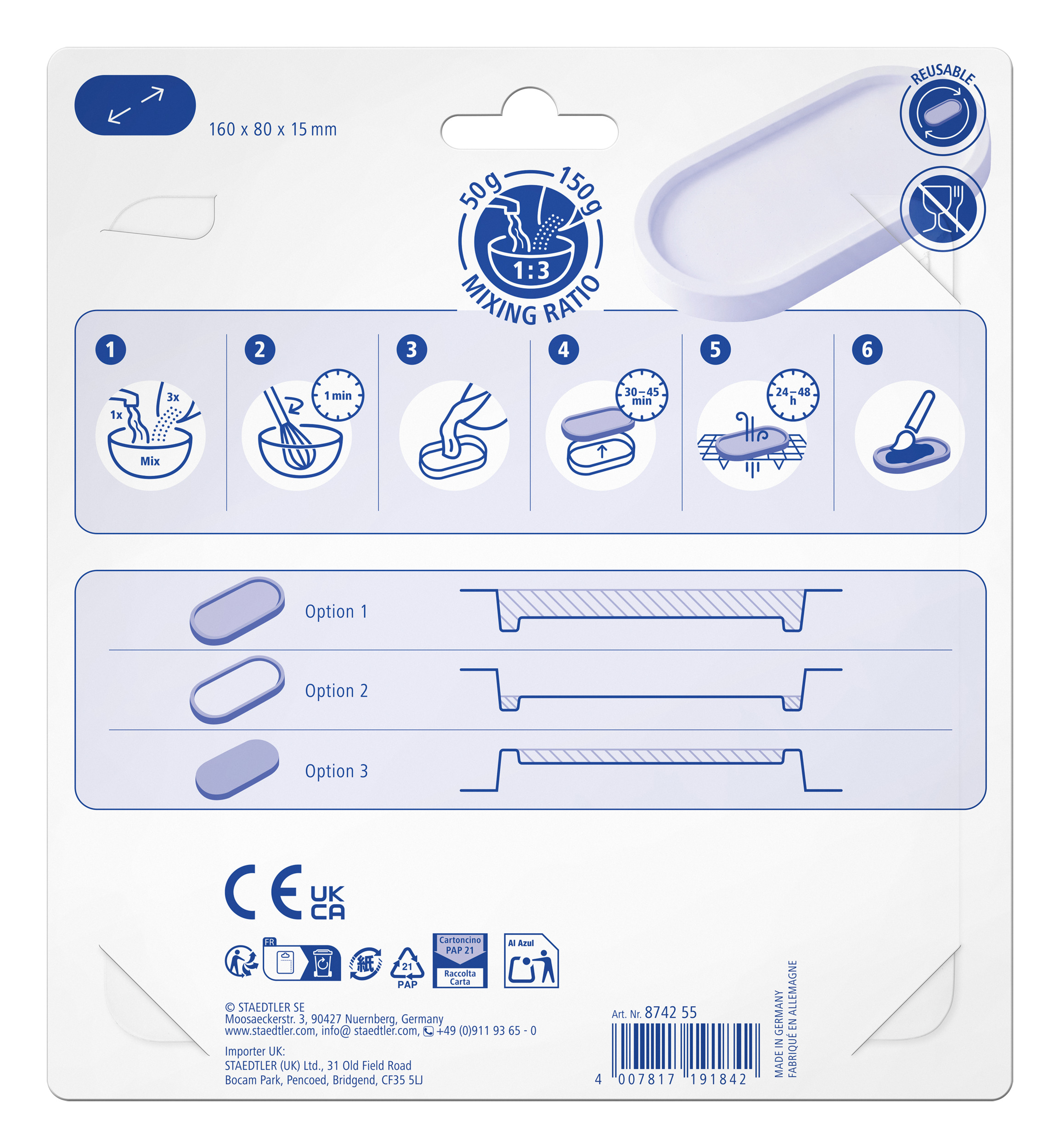 FIMO Gießform Schale oval Modelliermassen